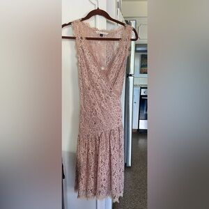 Diane Von Furstenberg dusty rose lace dress
